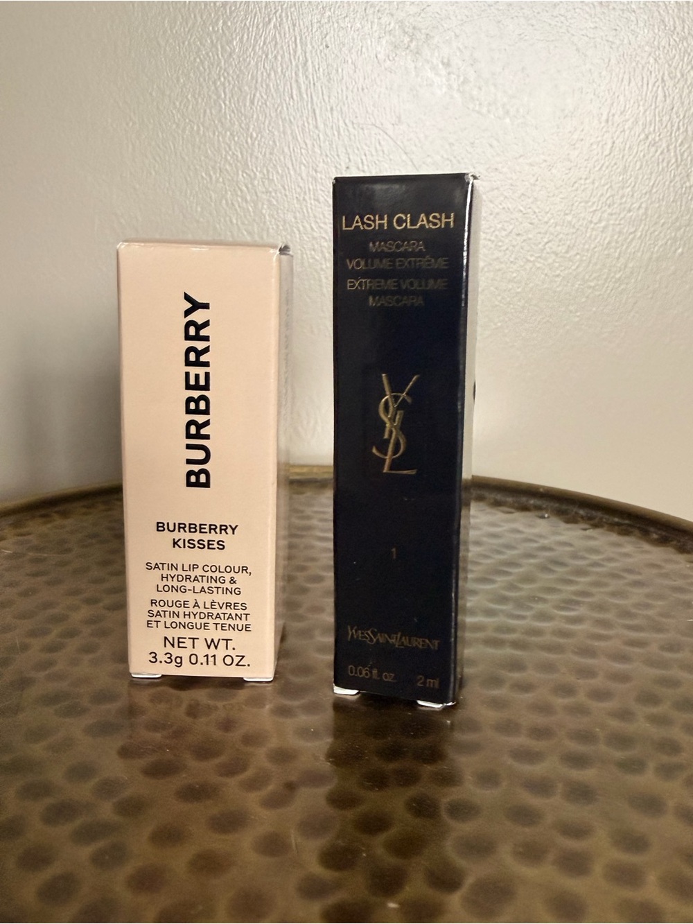Burberry Kisses Satin Lip Colour & YSL Lash Clash Mascara Luxury Beauty bundle